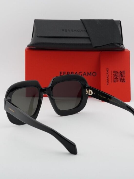 Salvatore Ferragamo SF2068SE 001 Butterfly Sunglasses - Black / Grey main image 8